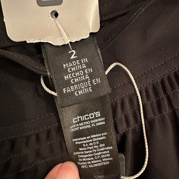 Chicos Black One-Shoulder Wrap Top Size 2 Womens NEW US LARGE 12 - Picture 4 of 7